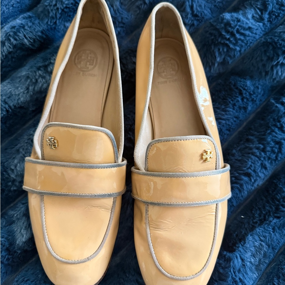 Tory Burch Beige Patent Loafers